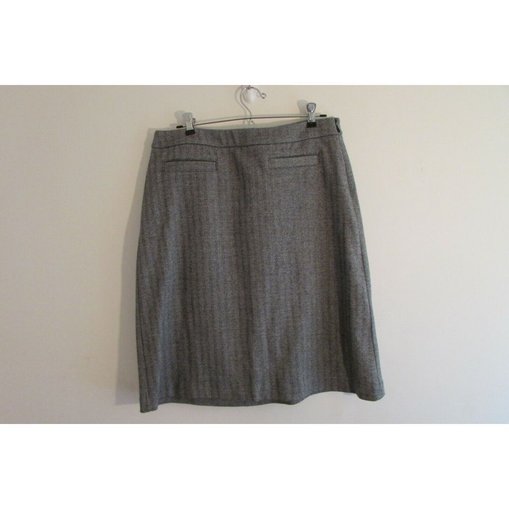 Talbots Pencil Skirt Size 10 Gray Black White Stretchy Career Unlined EUC
